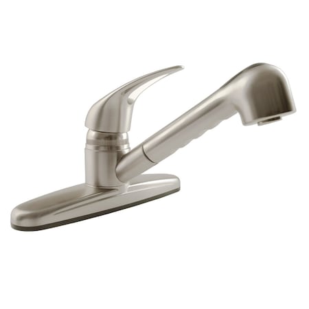 Dura Faucet NON-METALLIC PULL-OUT RV KITCHEN FAUCET - BRUSHED SATIN NICKEL DF-PK100-SN